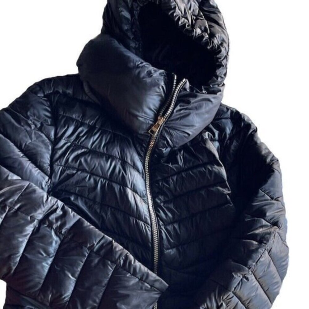 Karl Lagerfeld Packable Puffer Jacket Quilted Hooded Waist Coat Women’s Sz S